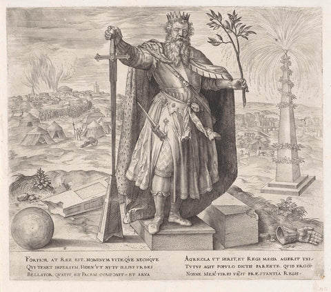 Power of the king, Johannes Wierix, 1559 - before 1579 Canvas Print