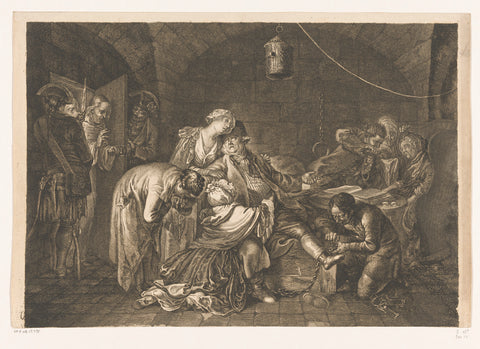 Farewell to Jean Calas in prison, Daniel Nikolaus Chodowiecki, 1767 Canvas Print