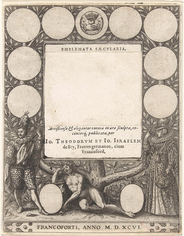 Title page for Emblemata Saecularia, 1596, Johann Theodor de Bry, 1596 Canvas Print