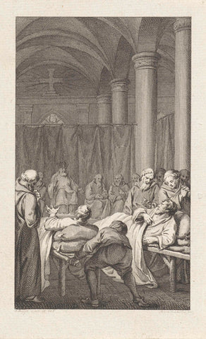 Gijsbrecht II van Amstel and the count of Gelder wounded brought to the chapter during the election of a new bishop, 1227, Reinier Vinkeles (I), 1786 Canvas Print