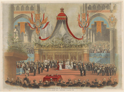 Solemn Inauguration of H.M. Queen Wilhelmina in the Nieuwe Kerk in Amsterdam, 6 September 1898, Emrik & Binger, 1898 Canvas Print