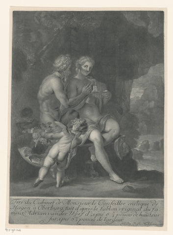 Pan en Syrinx, Valentin Daniel Preissler, 1764 Canvas Print