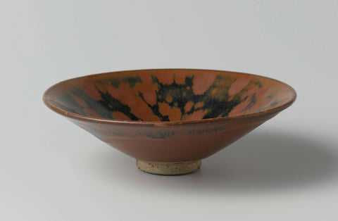 Tea bowl with a 'patridge-feather' glaze, anonymous, c. 960 - c. 1279 Canvas Print