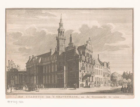 Gezicht op het Oude Stadhuis te Den Haag, 1742, Jacob Folkema, 1746 Canvas Print