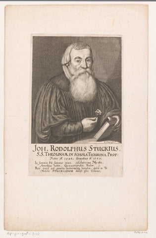 Portrait of Joh. Rodolphus Stuckius, Conrad Meyer, 1660 - 1689 Canvas Print