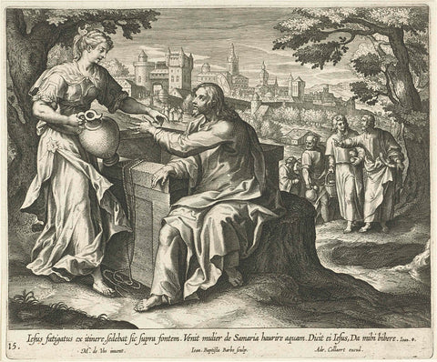 Conversation with the Samaritan Woman, Jan-Baptist Barbé, 1598 - 1618 Canvas Print