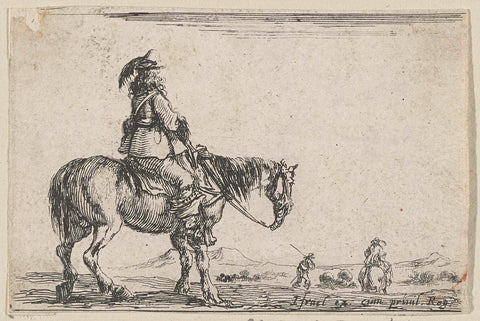 Rider on horseback, Stefano della Bella, 1620 - 1664 Canvas Print