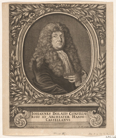 Portret van Johann Dolaeus, Johann Ulrich Kraus, 1665 - 1695 Canvas Print