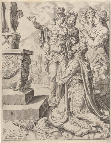 Solomon's idolatry, Dirck Volckertsz. Coornhert, 1551 Canvas Print