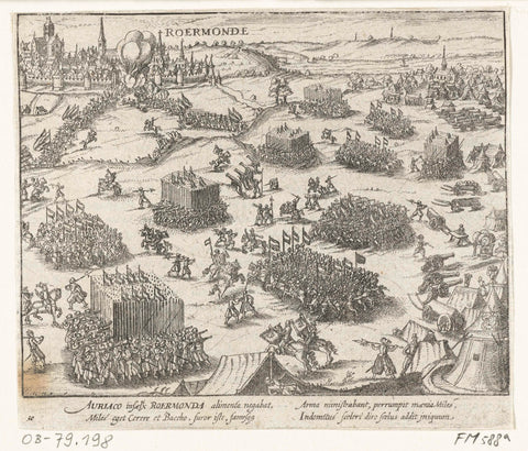 Roermond taken by William of Orange, 1572, anonymous, 1613 - 1615 Canvas Print