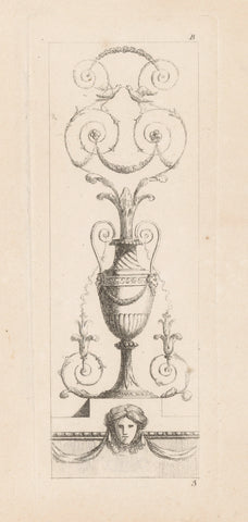 Vase with arabesques, unknown, 1752 - 1782 Canvas Print