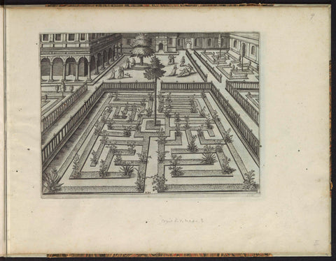 Garden with a first floor and a colonnade, Michael Birbaum, 1615 Canvas Print