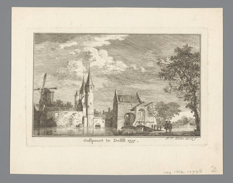 View of the Oostpoort in Delft, 1757, Paulus van Liender, 1757 - 1797 Canvas Print