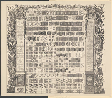 Banners, standards and timpani conquered by the Dutch during the war, 1713, Topographical Establishment, 1914 Canvas Print