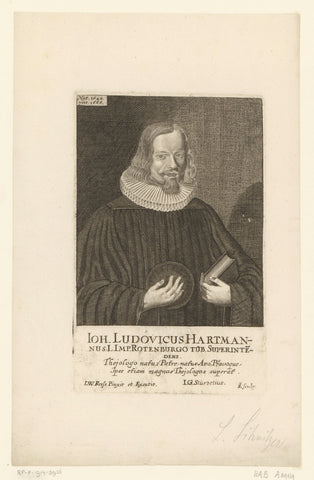 Portrait of Johann Ludwig Hartmann, Lukas Schnitzer, 1666 - 1671 Canvas Print