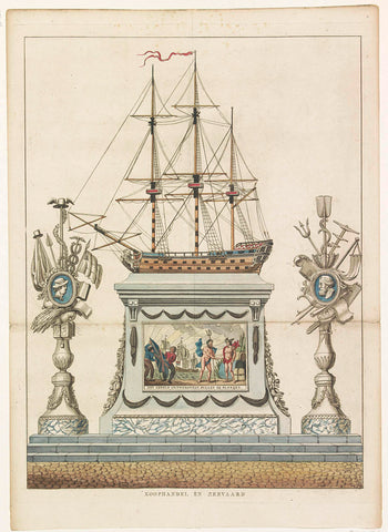 Commerce and Shipping, decoration on the Nieuwmarkt, 1795, anonymous, 1795 Canvas Print