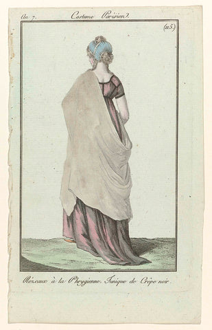 Journal des Dames et des Modes, Costume Parisien, 8 juillet 1799, An 7 (115) : Rézeaux à la Phrygienn (...), anonymous, 1799 Canvas Print