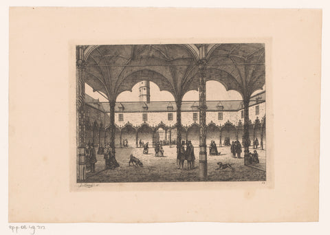 Courtyard of the Antwerp Stock Exchange, Jean Théodore Joseph Linnig, 1868 Canvas Print