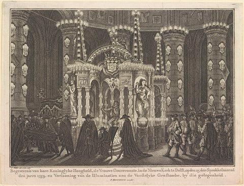 Funeral of Anna of Hanover, 1759, Simon Fokke, 1760 Canvas Print