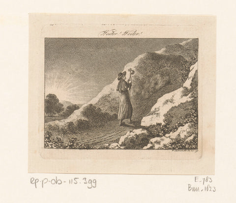 Pilgrim enters the mountain road, Daniel Nikolaus Chodowiecki, 1795 Canvas Print