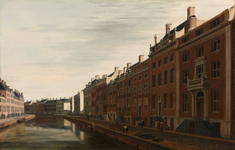 The Golden Bend in the Herengracht in Amsterdam from the west, Gerrit Berckheyde, 1672 Canvas Print