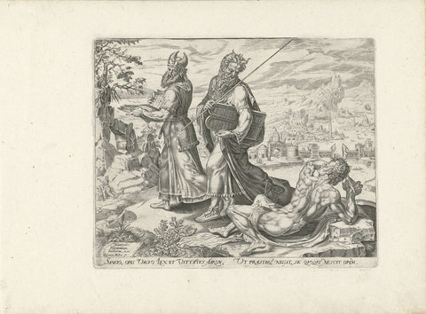 The Wounded Man Walked By Moses and Aaron, Harmen Jansz Muller, 1565 Canvas Print