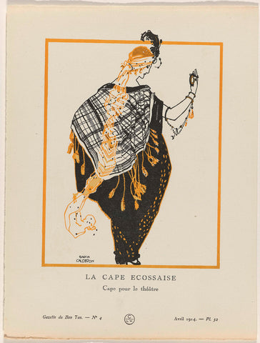 Gazette du Bon Ton. Art – Fashions & Frivolities: Artists, Garcia Calderon, 1914 Canvas Print