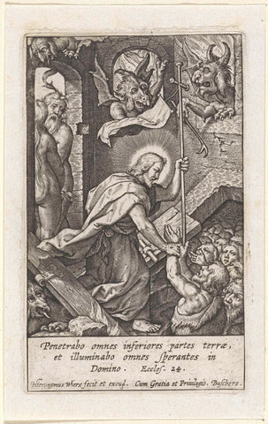 Christ in the fore-breasted, Hieronymus Wierix, 1563 - before 1619 Canvas Print