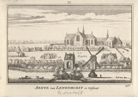 View of Leeuwenhorst Abbey, 1560, Abraham Rademaker, 1727 - 1733 Canvas Print