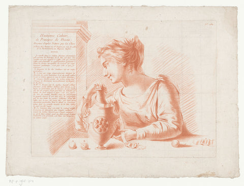 Titelprent met vrouw en kruik, Jean François Janinet, 1762 - 1793 Canvas Print