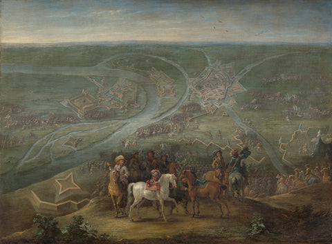 French Commanders at the Siege of Rheinberg, 1672, Lambert de Hondt (II), c. 1675 Canvas Print