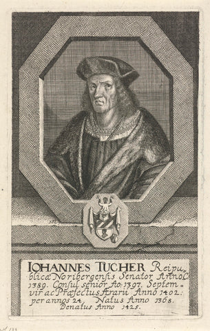 Portrait of Johann Tucher, Johann Friedrich Leonard, 1670 Canvas Print