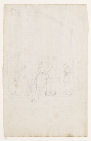 Women on the Street, Jan Brandes, 1778 Canvas Print