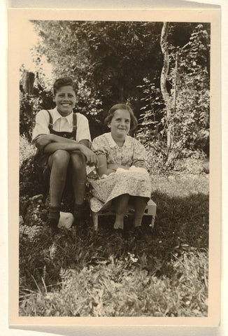 Isabel Wachenheimer and Walter seated in a forest near Krün, August 1936, anonymous, 1936 Canvas Print