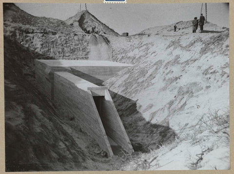 Sand dumps in the construction pit of shelter B in Heemskerk, 1939 - 1941 Canvas Print