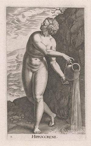 Waternimf Hippoccrene, Philips Galle, 1587 Canvas Print