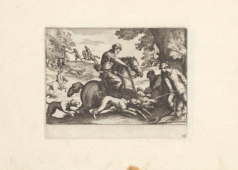 Boar Hunt, anonymous, 1624 Canvas Print