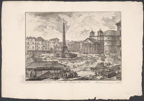 Piazza della Rotonda Rome, Giovanni Battista Piranesi, 1748-1778 Canvas Print