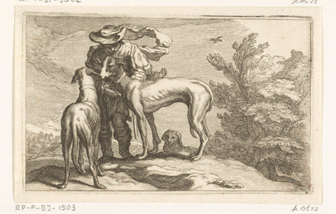 Greyhounds, Frederick Bloemaert, 1635 - 1670 Canvas Print