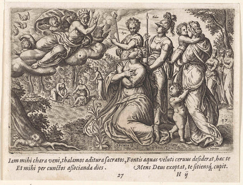 Bride is invited to heaven, Johannes Wierix (possibly), 1574 Canvas Print