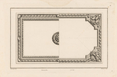 Ceiling puts rozet, C. Le Meunnié, 1784 - 1785 Canvas Print