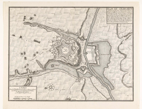 Map of Charleroi, anonymous, 1708 Canvas Print