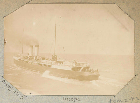 Ship with smoking chimneys sailing at Dieppe, Gaillet, c. 1890 - c. 1900 Canvas Print