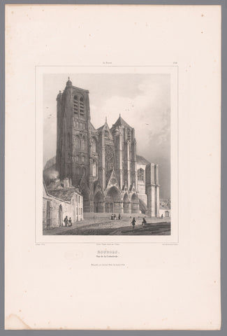 View of the Cathedral Saint-Étienne in Bourges, Isodore-Laurent Deroy, 1834 Canvas Print