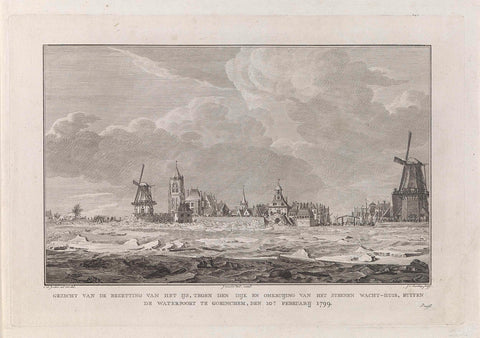 Crumbling ice for Gorinchem (plate 1), 1799, Johannes Christiaan Bendorp, 1799 Canvas Print