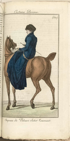 Journal des Dames et des Modes, Costume Parisien, 1805, An 13 (611) Chapeau de Velours..., Horace Vernet, 1805 Canvas Print