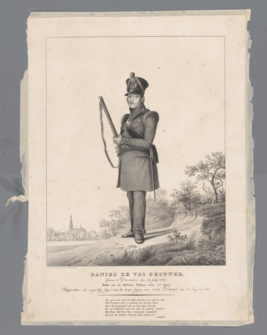 Daniel de Vos Brouwer. Born in Deventer, den 30 Julij 1770. Knight of the Military William Order, 4th class. Pulled out as voluntary Hunter, with the corps Hunters of Van Dam, the 2nd of August 1831, Louis Henri de Fontenay, 1831 Canvas Print