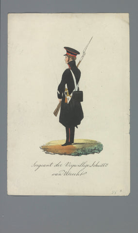 Sergeant der Vrijwillige Schutt.ij van Utrecht, Albertus Verhoesen (attributed to), 1835 - 1850 Canvas Print