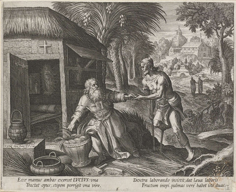 Saint Lucius as a hermit, Johann Sadeler (I), 1600 Canvas Print