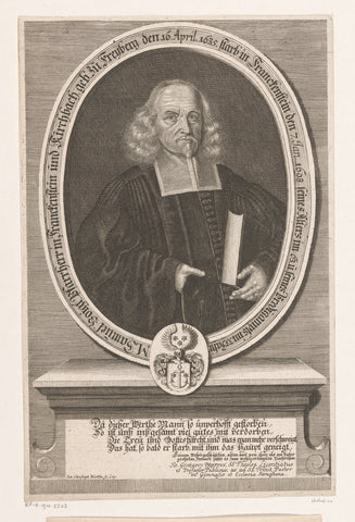 Portrait of Samuel Voigt, Johann Christoph Boecklin, 1698 - 1709 Canvas Print